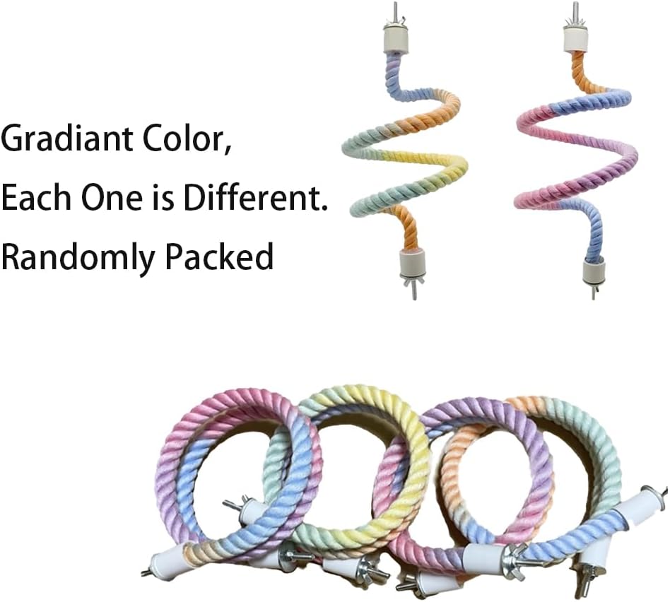Colorful Bendable Bird Rope Perch – Fun For Feathered Friends!