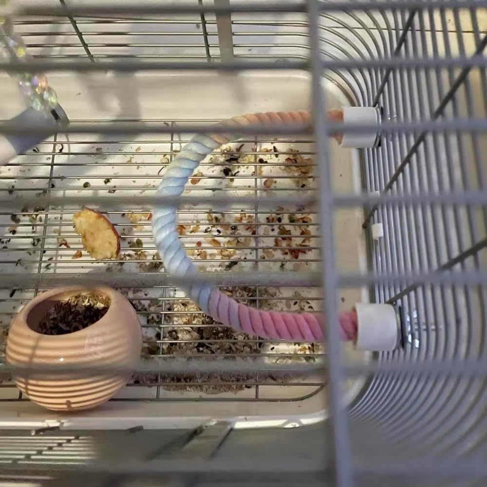 Colorful Bendable Bird Rope Perch – Fun For Feathered Friends!
