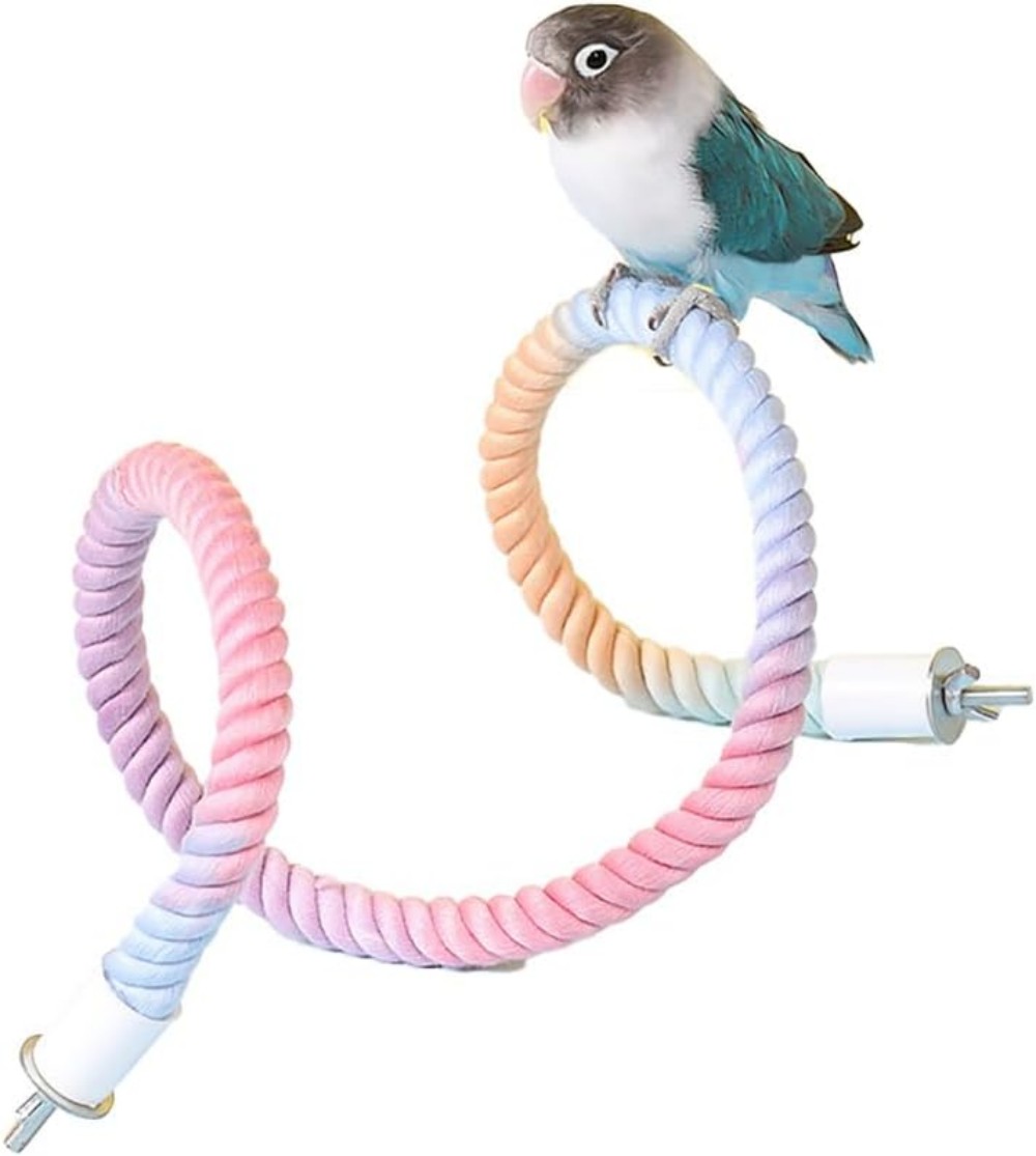 Colorful Bendable Bird Rope Perch – Fun For Feathered Friends!