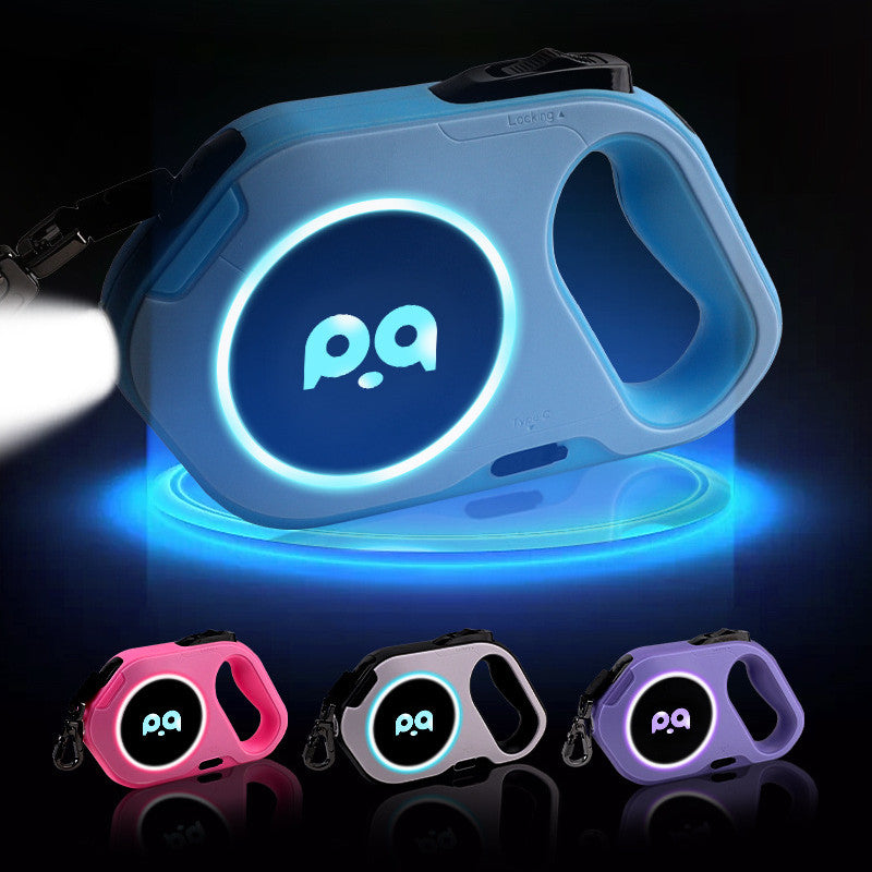 Light Up Night Walks – LED Retractable Dog Leash!