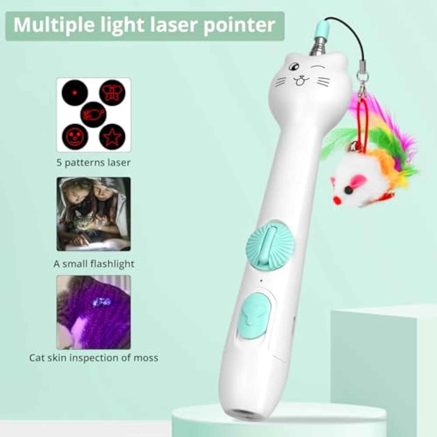 2-in-1 Laser & Feather Toy Cats Go Crazy For!