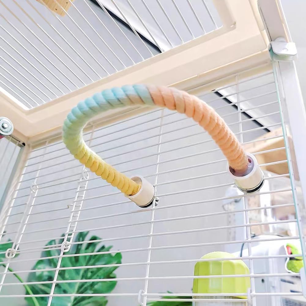 Colorful Bendable Bird Rope Perch – Fun For Feathered Friends!